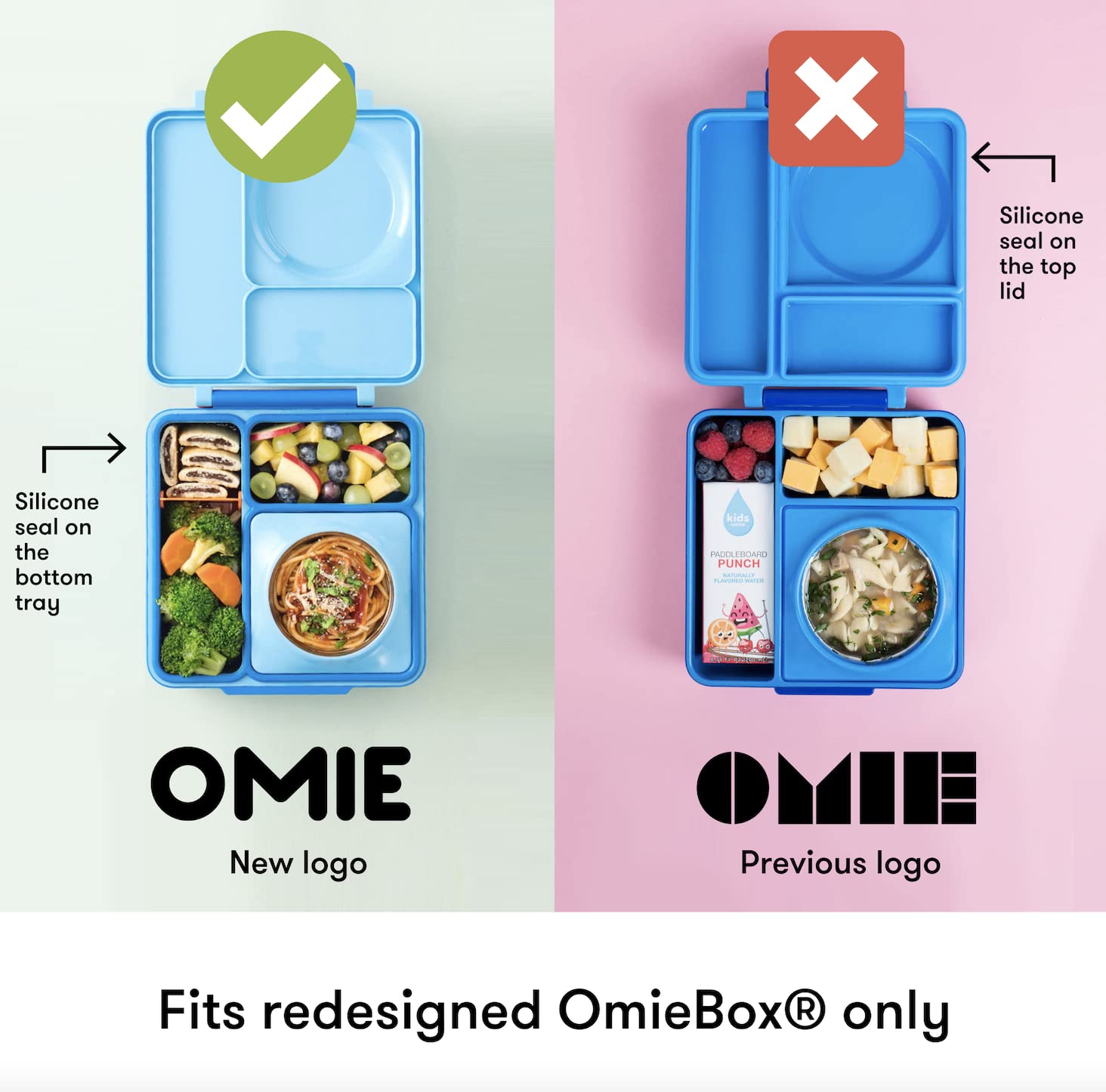 OmieBox (2 pack) Leakproof Dips Containers To Go  Salad Dressing Container  Condiment Container with Lids - Food Safe Silicone - 4 ounces (Blue/Lime)